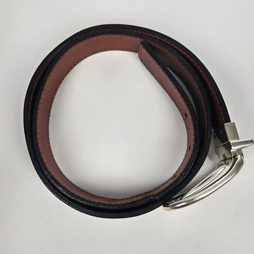 MICHAEL MICHAEL KORS WOMEN'S BLACK/BROWN REVERSIBLE GENUINE LEATHER BELT SIZE S